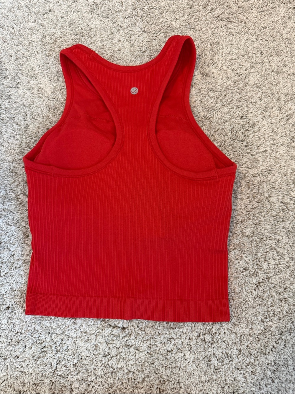 Red Ribbed Athletic Tank - Picture 3 of 3